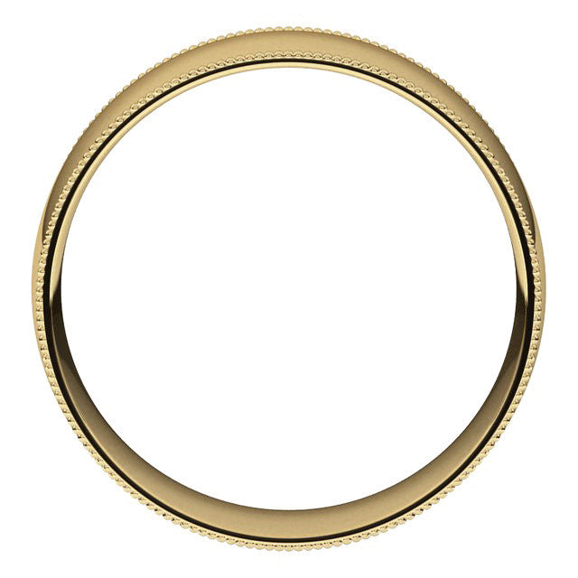 7mm Comfort Fit Milgrain Wedding Band