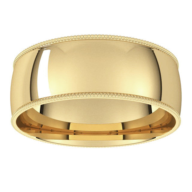 7mm Comfort Fit Milgrain Wedding Band