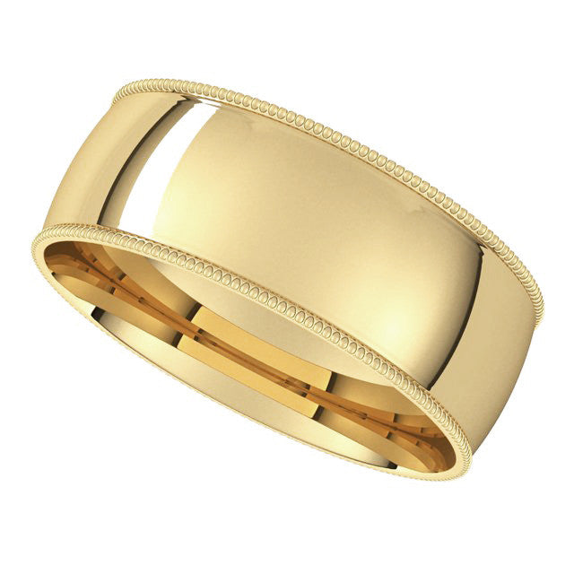 7mm Comfort Fit Milgrain Wedding Band