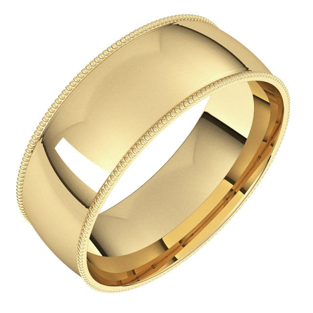 7mm Comfort Fit Milgrain Wedding Band