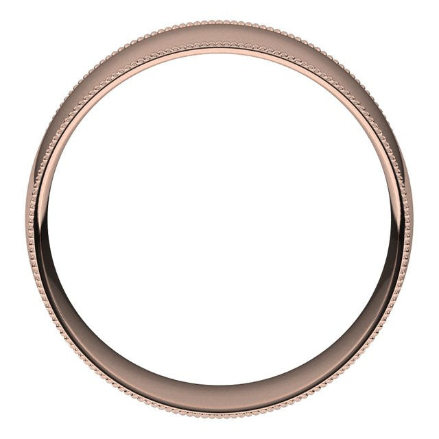 8mm Comfort Fit Milgrain Wedding Band