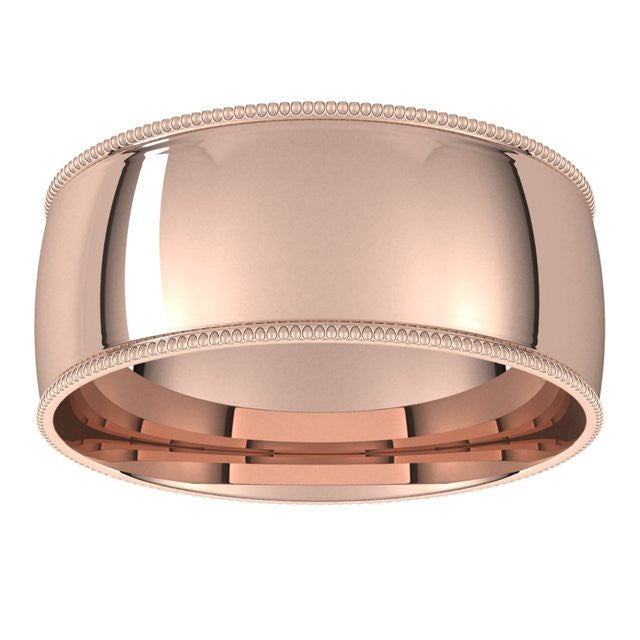 8mm Comfort Fit Milgrain Wedding Band