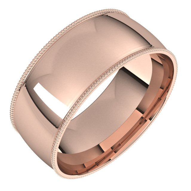 8mm Comfort Fit Milgrain Wedding Band