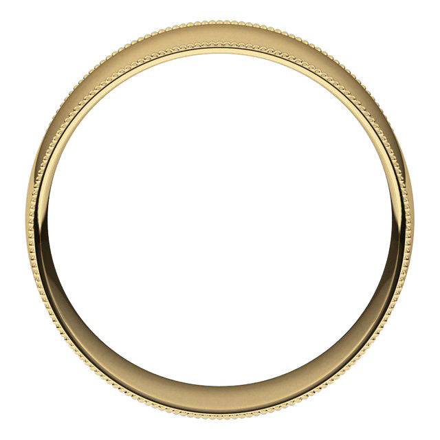 8mm Comfort Fit Milgrain Wedding Band