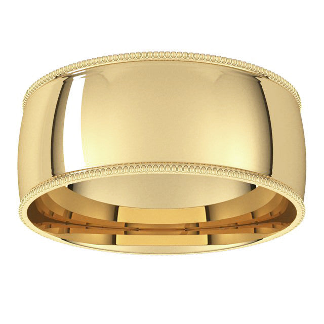 8mm Comfort Fit Milgrain Wedding Band