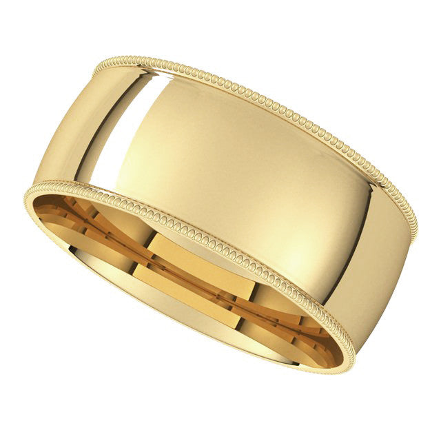 8mm Comfort Fit Milgrain Wedding Band