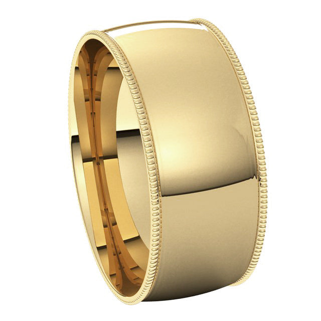 8mm Comfort Fit Milgrain Wedding Band