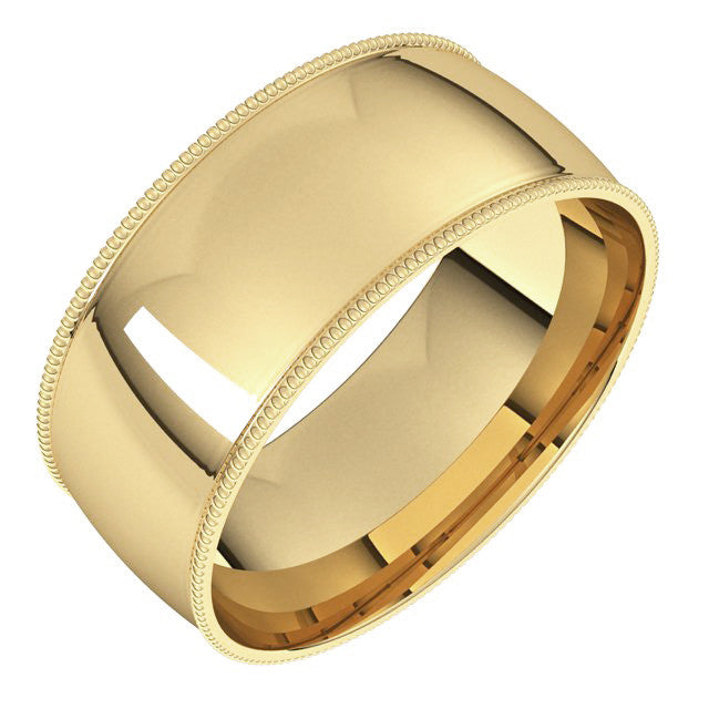 8mm Comfort Fit Milgrain Wedding Band