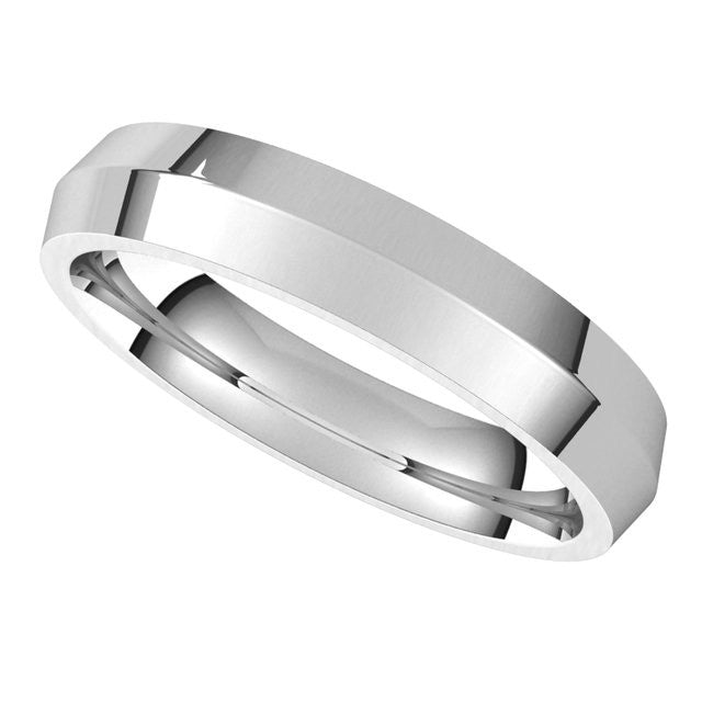 4mm Platinum Knife Edge Comfort Fit Wedding Band