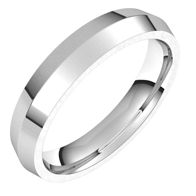 4mm Platinum Knife Edge Comfort Fit Wedding Band