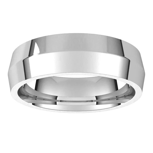 6mm Platinum Knife Edge Comfort Fit Wedding Band