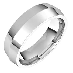 6mm Platinum Knife Edge Comfort Fit Wedding Band
