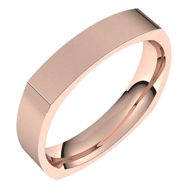 4mm Square Comfort Fit Wedding Band