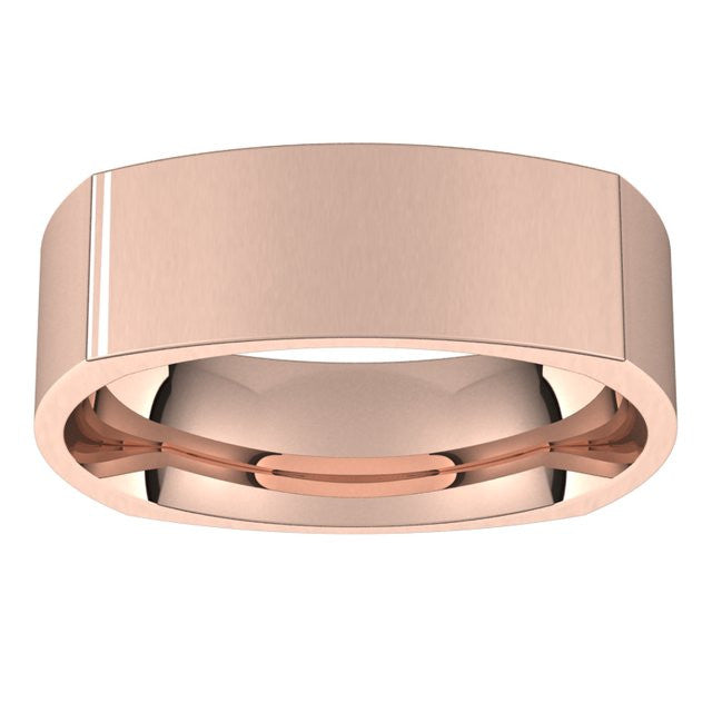 7mm Square Comfort Fit Wedding Band