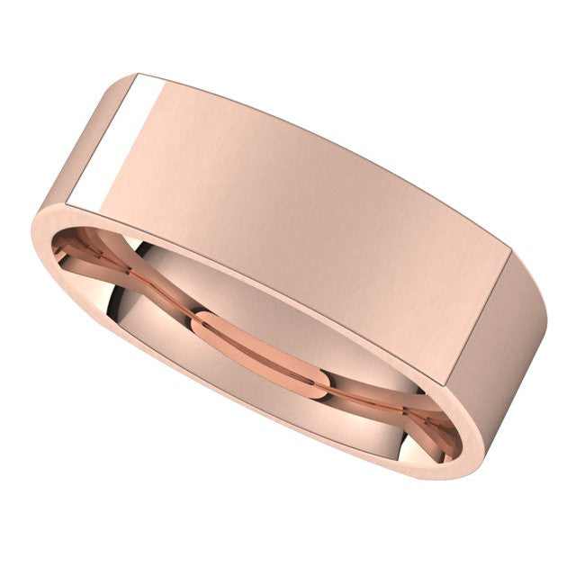 7mm Square Comfort Fit Wedding Band