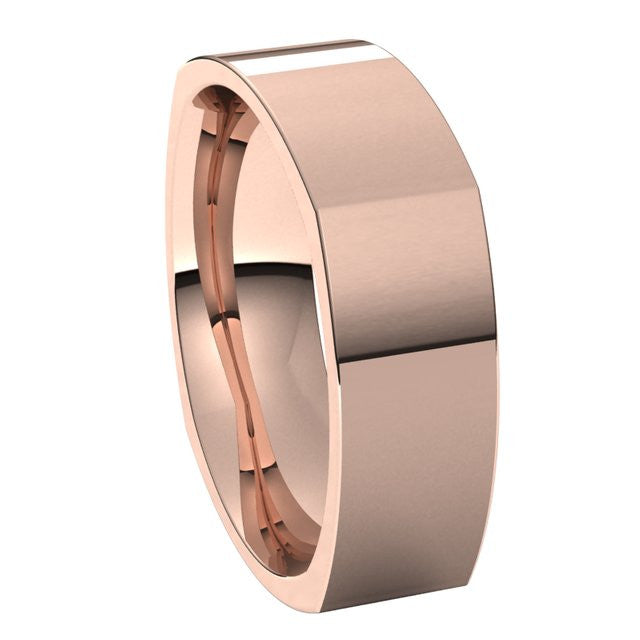 7mm Square Comfort Fit Wedding Band