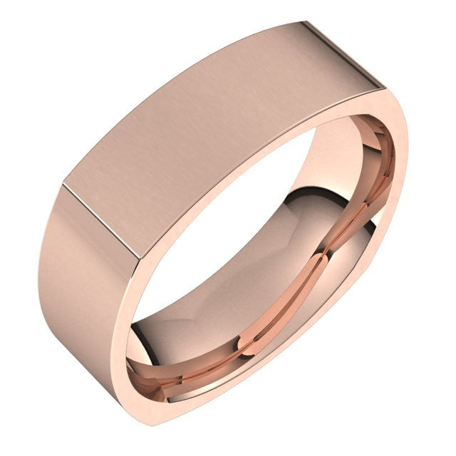 7mm Square Comfort Fit Wedding Band