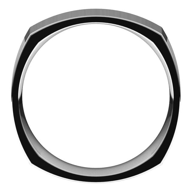 6mm Platinum Square Comfort Fit Wedding Band