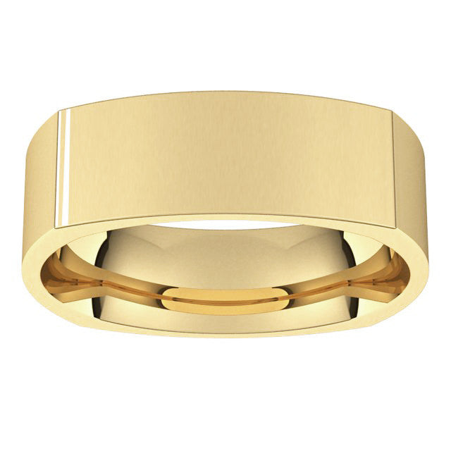 7mm Square Comfort Fit Wedding Band