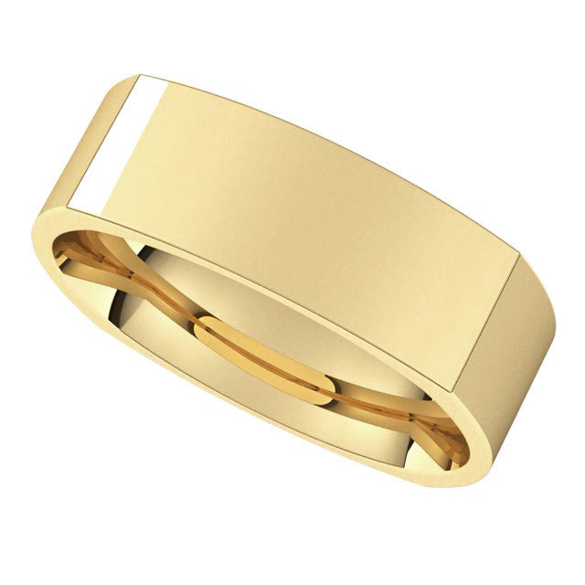 7mm Square Comfort Fit Wedding Band