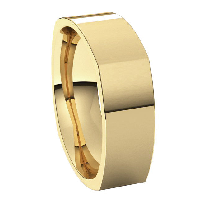 7mm Square Comfort Fit Wedding Band