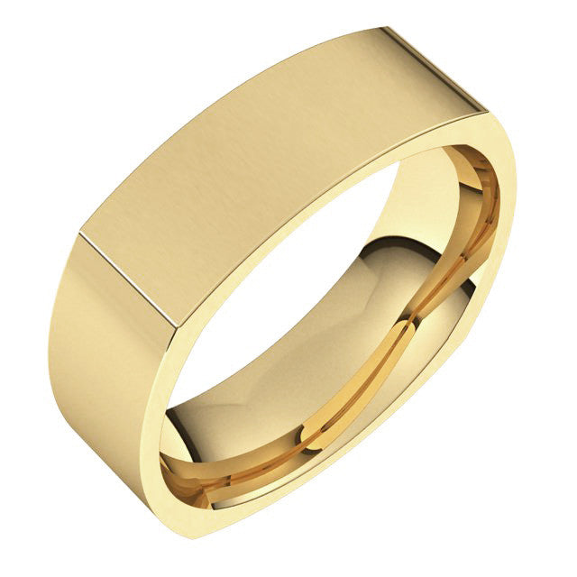 7mm Square Comfort Fit Wedding Band