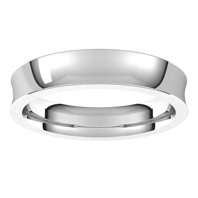 4mm Platinum Concave Comfort Fit Wedding Band