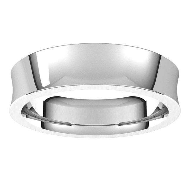 5mm Platinum Concave Comfort Fit Wedding Band