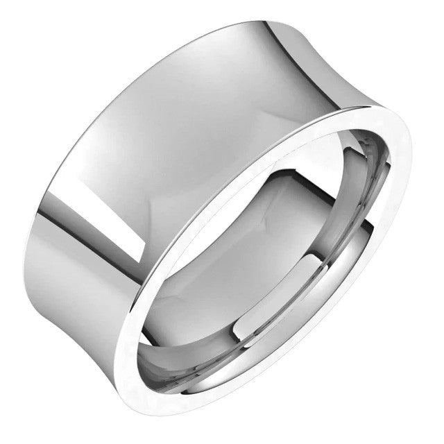 8mm Platinum Concave Comfort Fit Wedding Band