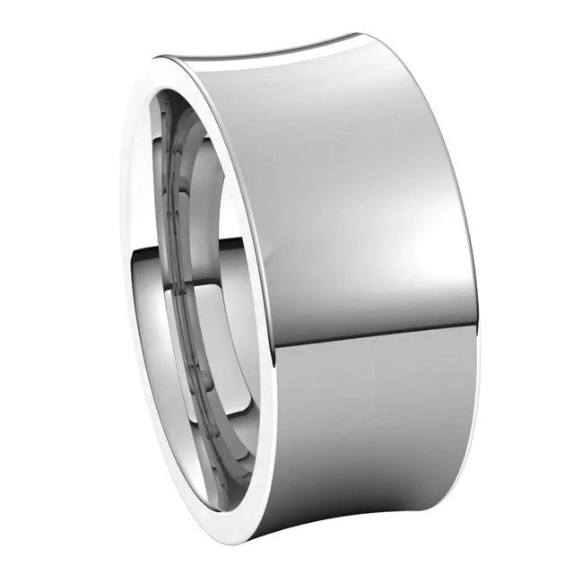 9mm Platinum Concave Comfort Fit Wedding Band