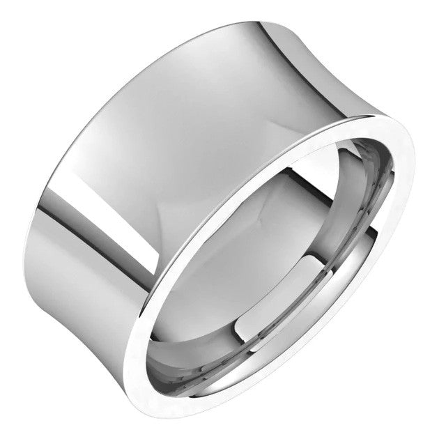 9mm Platinum Concave Comfort Fit Wedding Band