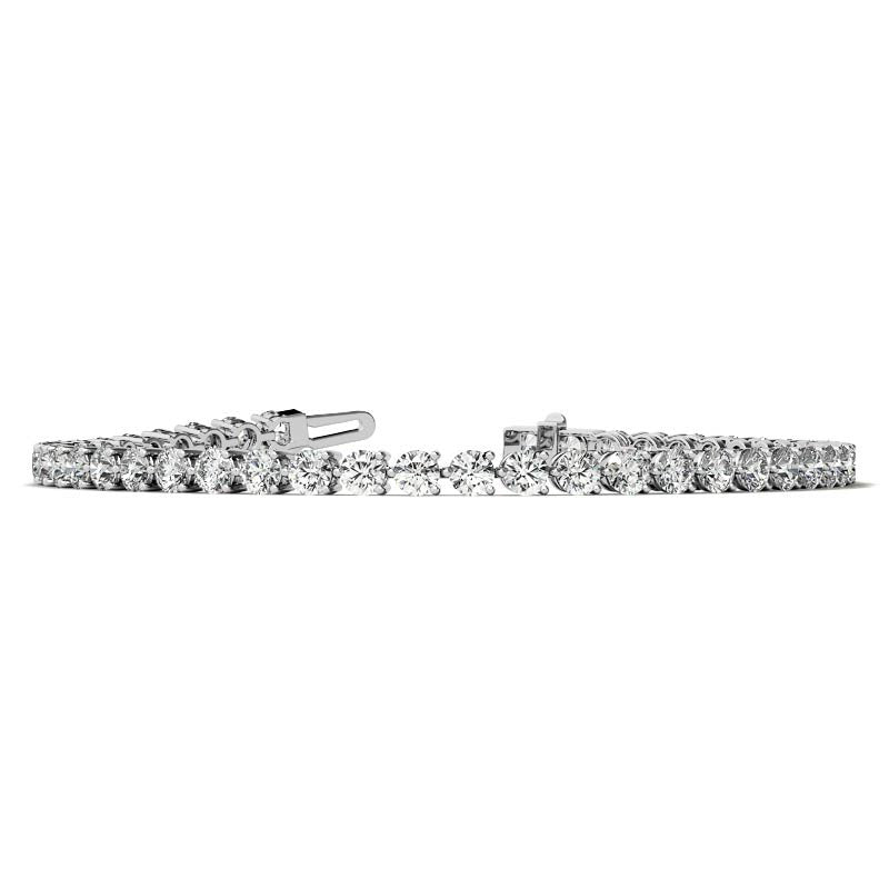 Round Brilliant Moissanite 3-Prong Bracelet, 4.6ct (3mm)