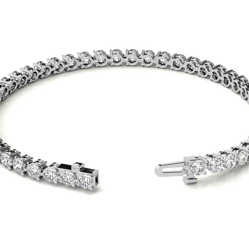 Round Brilliant Moissanite 3-Prong Bracelet, 4.6ct (3mm)