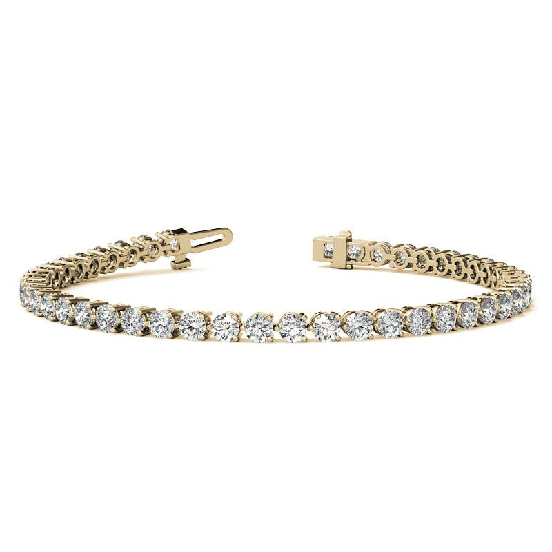 Round Brilliant Moissanite 3-Prong Bracelet, 4.6ct (3mm)