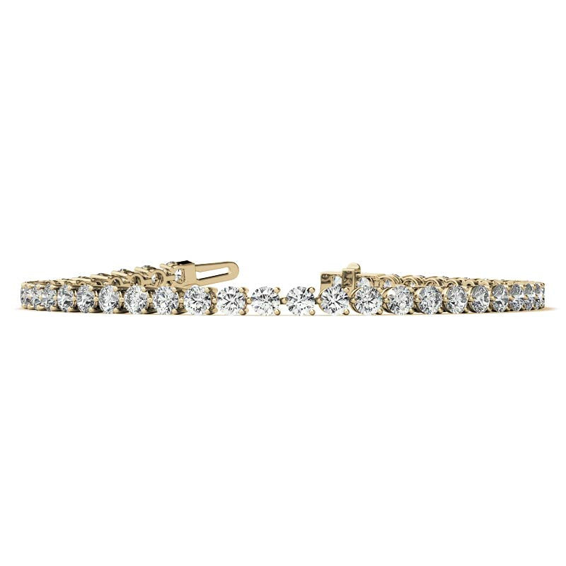 Round Brilliant Moissanite 3-Prong Bracelet, 4.6ct (3mm)