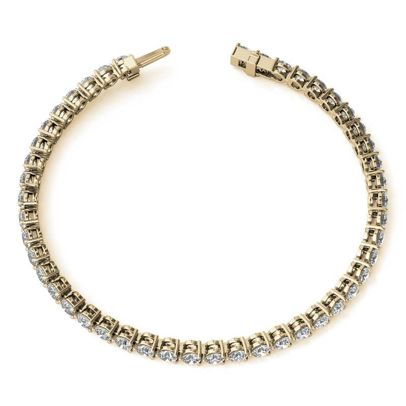 Round Brilliant Moissanite 3-Prong Bracelet, 4.6ct (3mm)