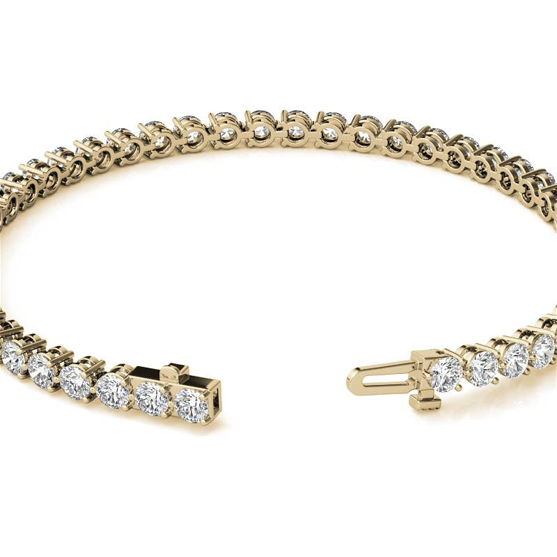 Round Brilliant Moissanite 3-Prong Bracelet, 4.6ct (3mm)