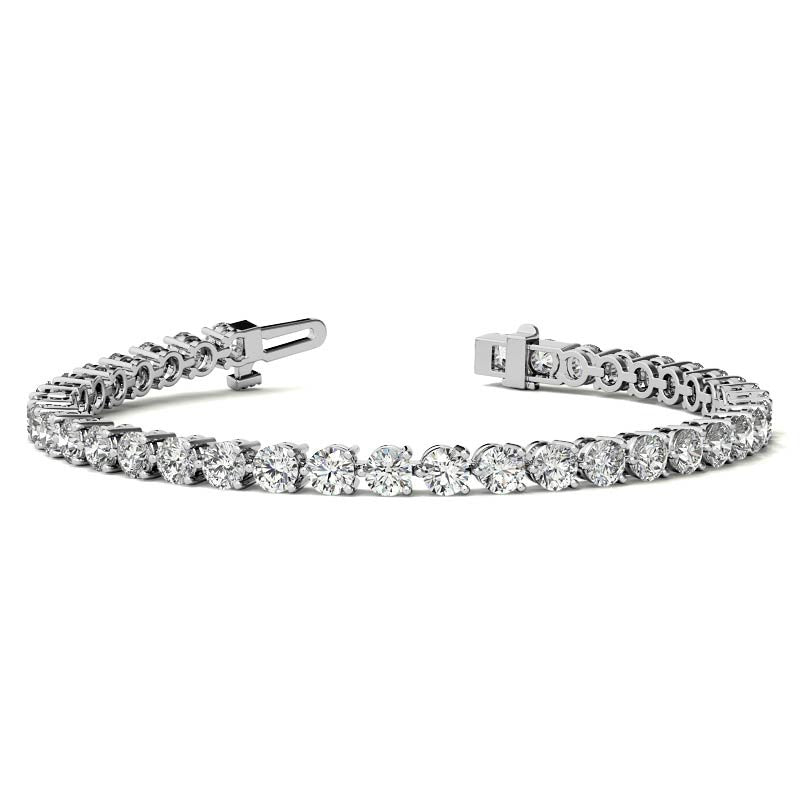 Round Brilliant Moissanite 3-Prong Bracelet, 5.7ct (3.5mm)