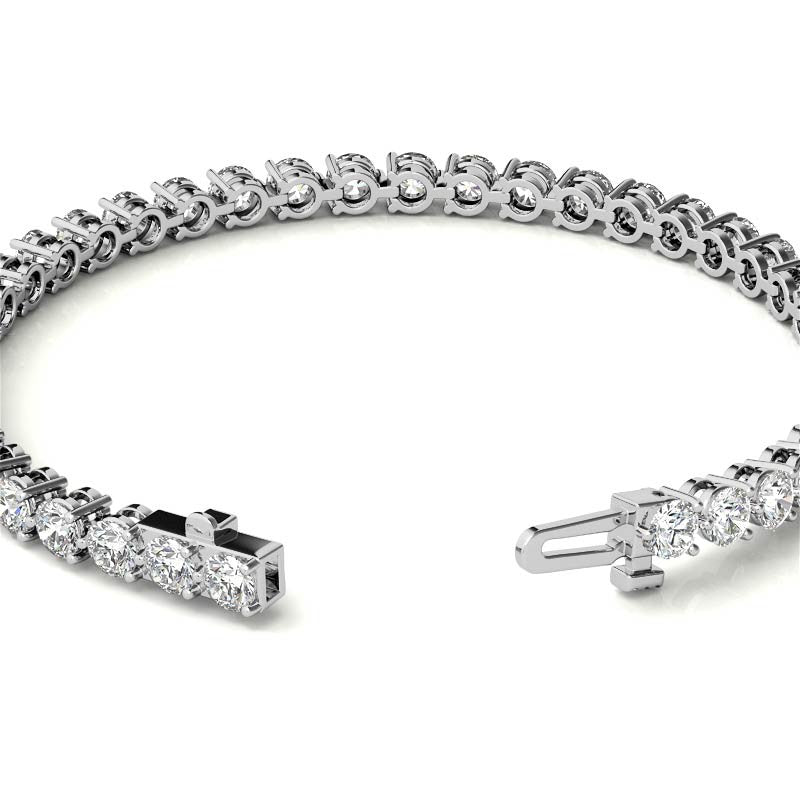 Round Brilliant Moissanite 3-Prong Bracelet, 5.7ct (3.5mm)