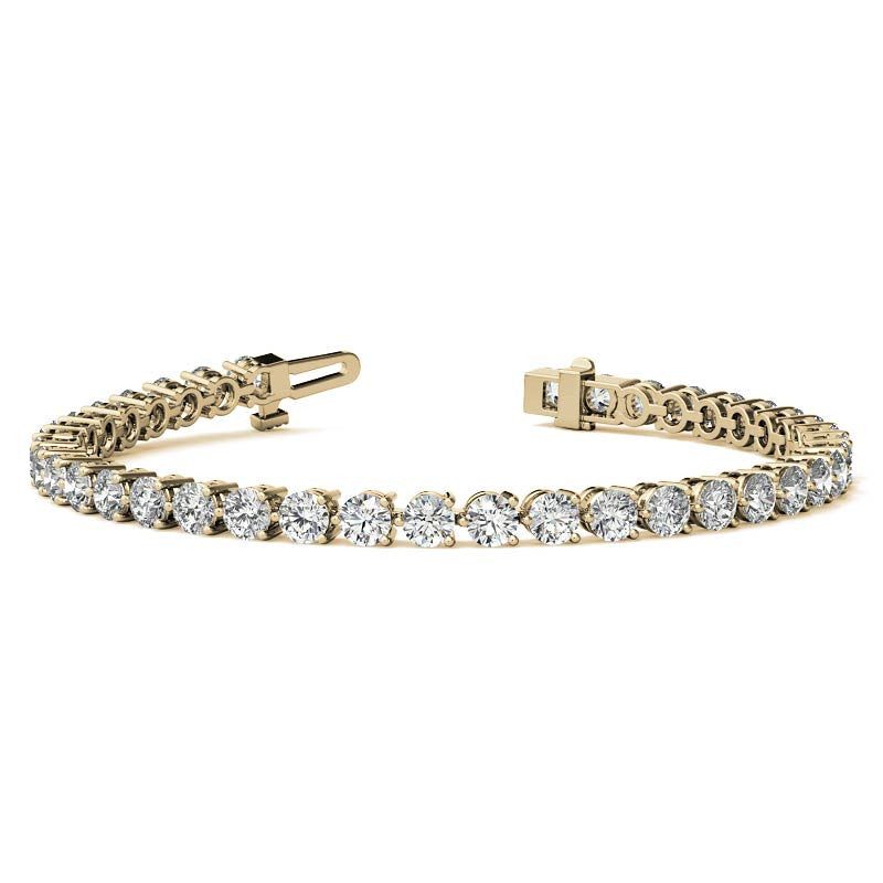 Round Brilliant Moissanite 3-Prong Bracelet, 5.7ct (3.5mm)