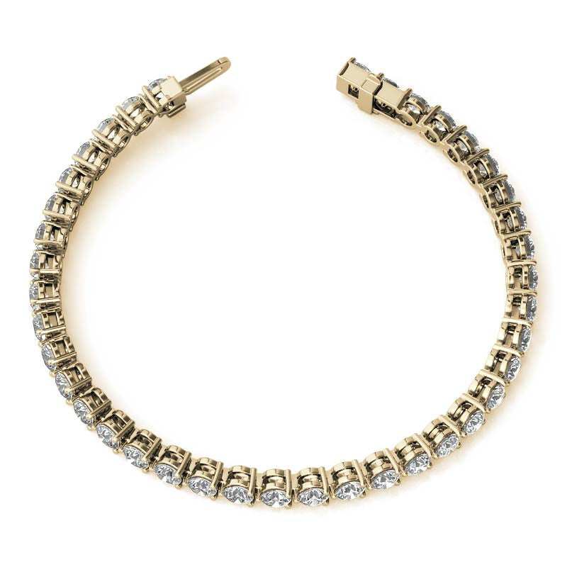 Round Brilliant Moissanite 3-Prong Bracelet, 5.7ct (3.5mm)