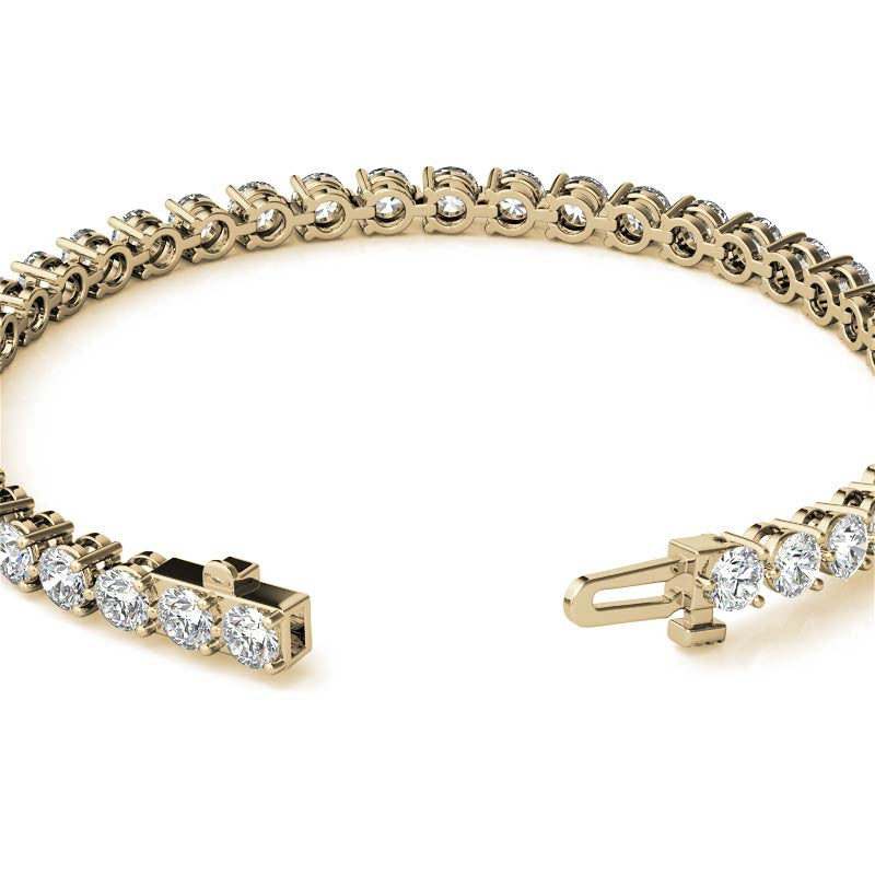 Round Brilliant Moissanite 3-Prong Bracelet, 5.7ct (3.5mm)