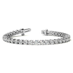 Round Brilliant Moissanite 3-Prong Bracelet, 9.25ct (4.0mm)