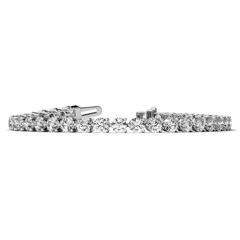 Round Brilliant Moissanite 3-Prong Bracelet, 9.25ct (4.0mm)