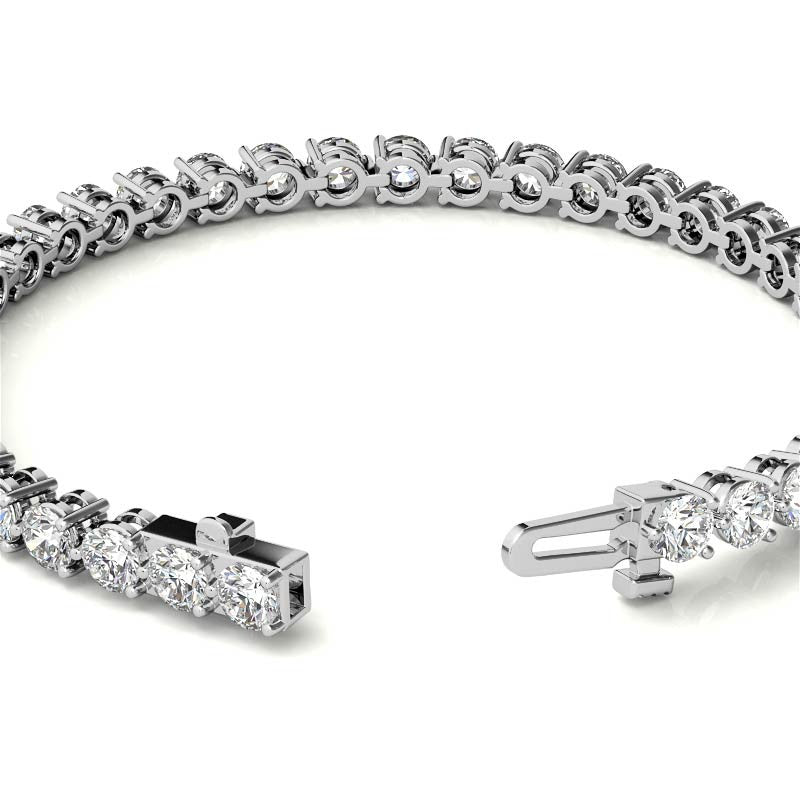 Round Brilliant Moissanite 3-Prong Bracelet, 9.25ct (4.0mm)