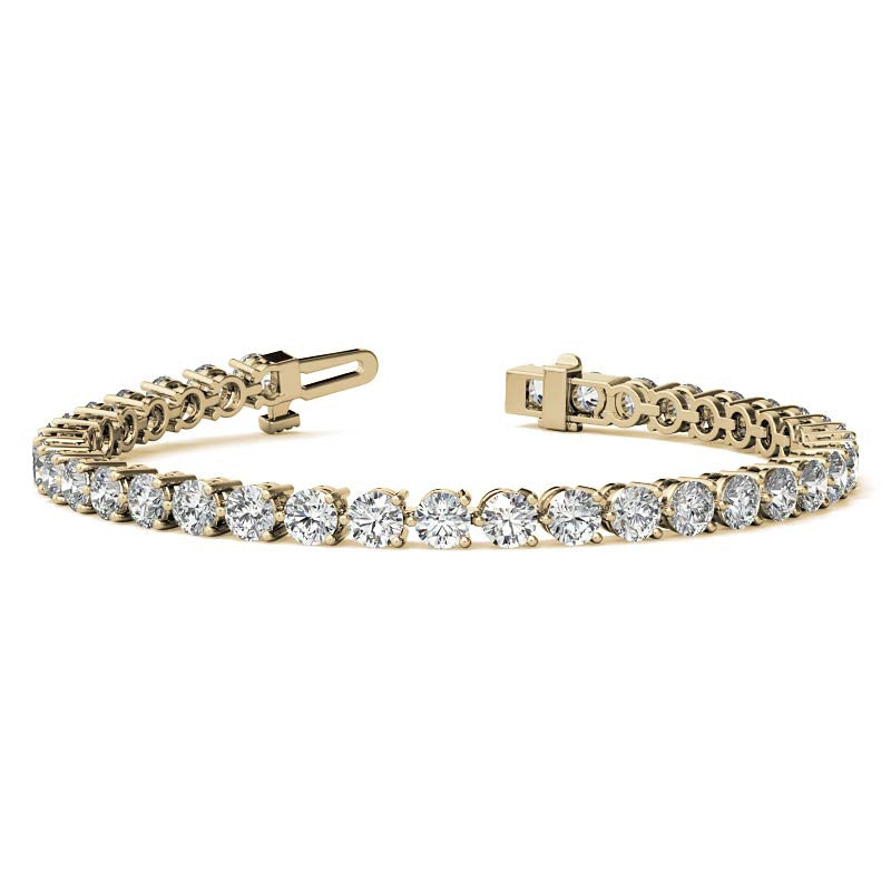 Round Brilliant Moissanite 3-Prong Bracelet, 9.25ct (4.0mm)
