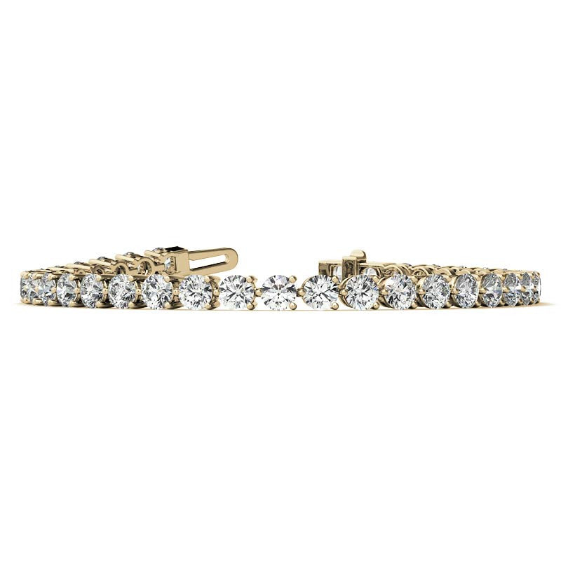 Round Brilliant Moissanite 3-Prong Bracelet, 9.25ct (4.0mm)