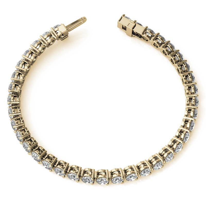 Round Brilliant Moissanite 3-Prong Bracelet, 9.25ct (4.0mm)