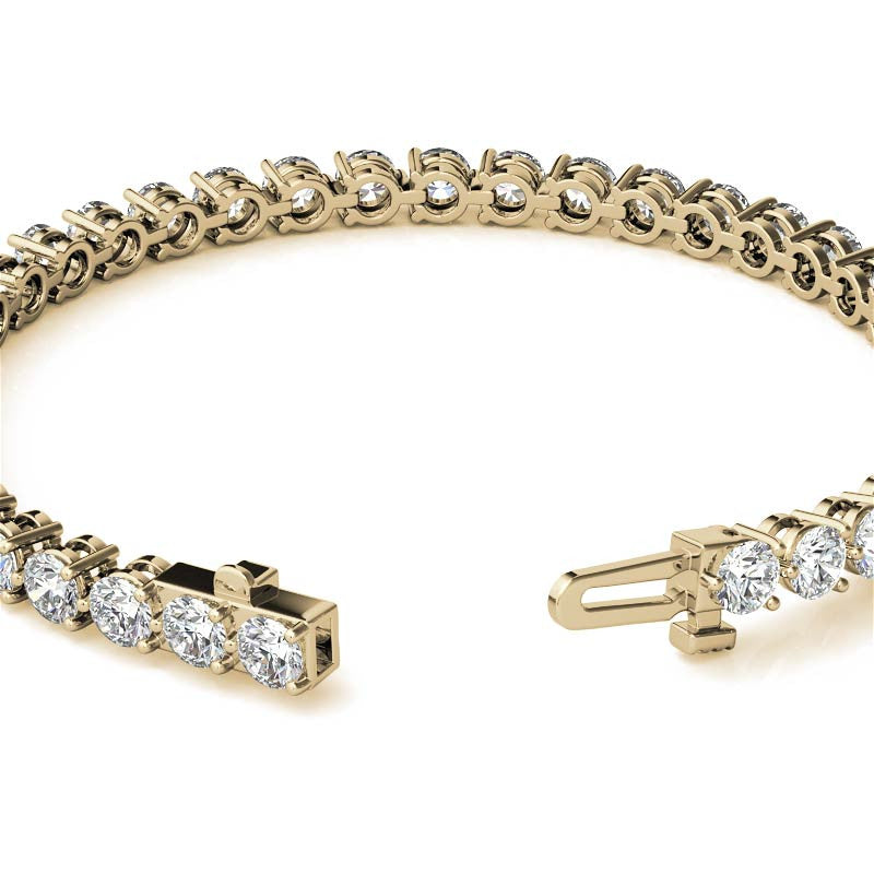 Round Brilliant Moissanite 3-Prong Bracelet, 9.25ct (4.0mm)