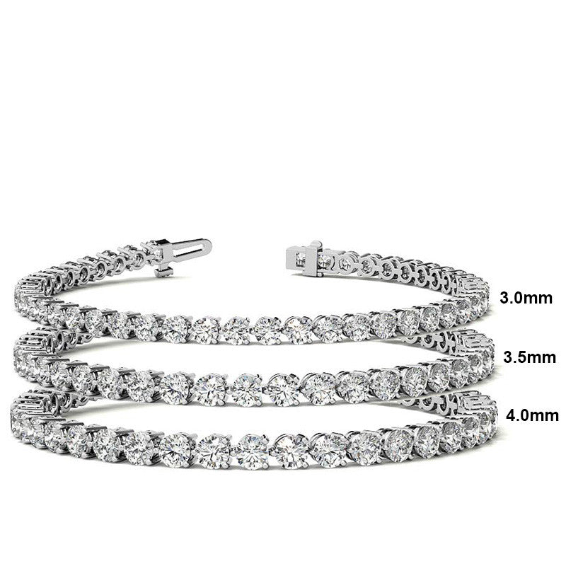 Round Brilliant Moissanite 3-Prong Bracelet, 5.7ct (3.5mm)